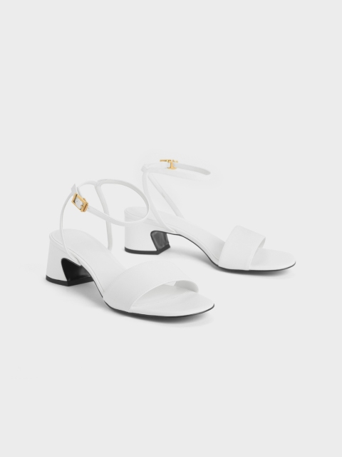 

CHARLES & KEITH Women White Solid Sandals