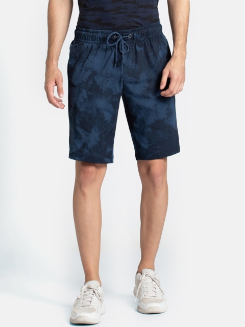 

Jockey Men Navy Blue Printed Straight Fit Regular Shorts