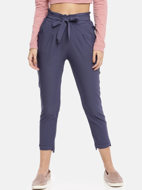 

GOLDSTROMS Women Blue Slim Fit Solid Peg Trousers