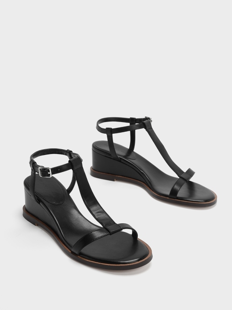 

CHARLES & KEITH Women Black Solid Sandals