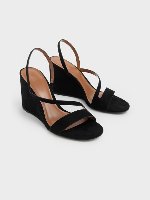 

CHARLES & KEITH Women Black Solid Sandals