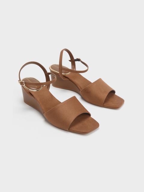 

CHARLES & KEITH Women Brown Solid Sandals