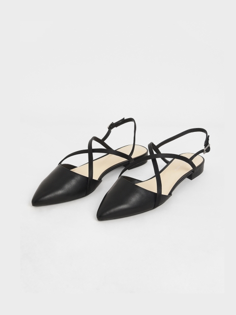 

CHARLES & KEITH Women Black Solid Mules