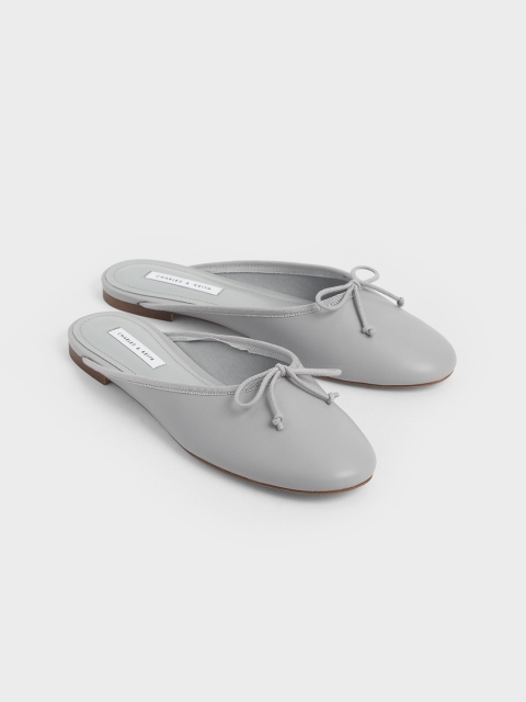 

CHARLES & KEITH Women Grey Solid Mules