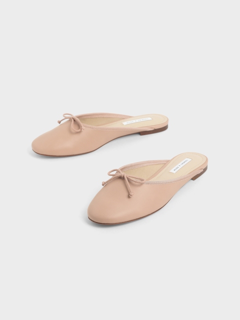 

CHARLES & KEITH Women Nude-Coloured Solid Mules