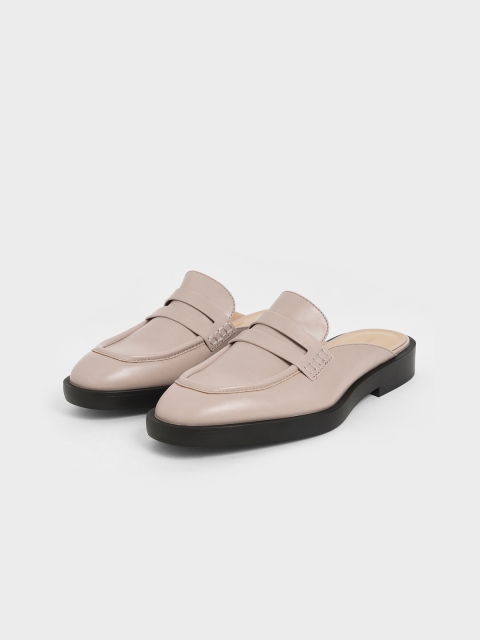 

CHARLES & KEITH Women Peach-Coloured Mules