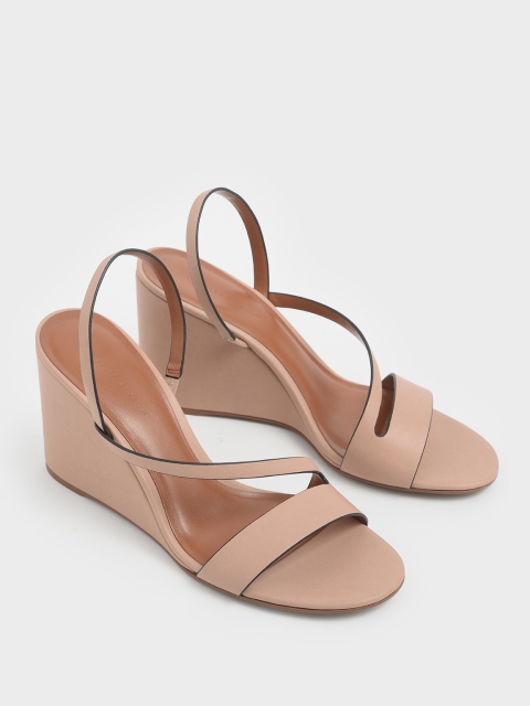 

CHARLES & KEITH Women Nude-Coloured Solid Sandals