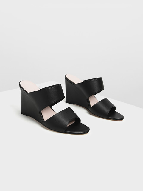 

CHARLES & KEITH Women Black Solid Sandals