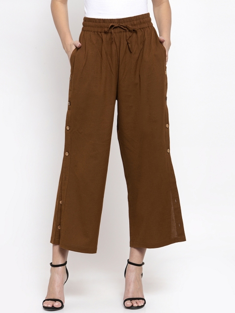 

THE SILHOUETTE STORE Women Brown Regular Fit Solid Culottes