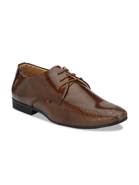 

ELIXIR MAN Men Brown Textured Formal Derbys