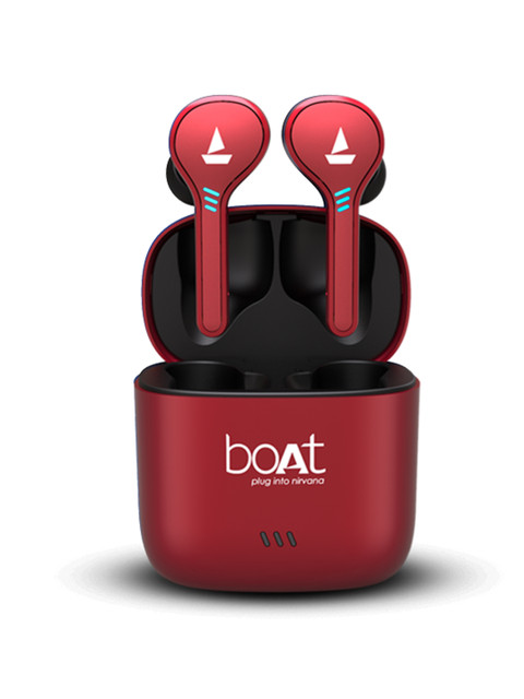 

boAt Airdopes 431 Red TWS Earbuds with Bt V5.0 IPX4 Premium Sound Voice Assistant