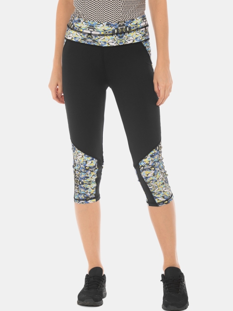 

Sugr Women Black & Blue Printed Tights