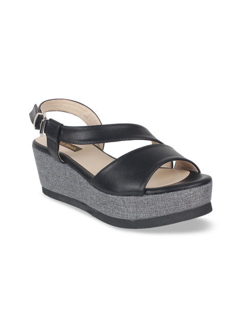 

Flat n Heels Women Black Solid Sandals