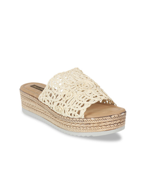 

Flat n Heels Women Beige Woven Design Sandals