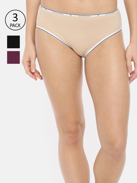 

Macrowoman W-Series Women Pack Of 3 Assorted Hipster Briefs MW2705-BL-NU-PU