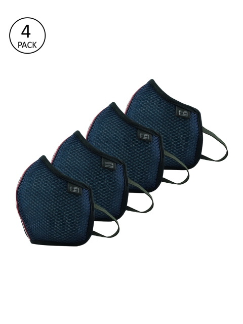 

Tommy Hilfiger Adult Pack of 4 Navy Reusable Multi-Layer Outdoor Masks, Blue