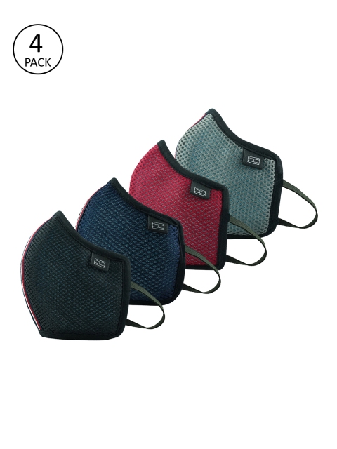 

Tommy Hilfiger Unisex Multicolored Pack of 4 Reusable 4-Layer Outdoor Masks, Multi