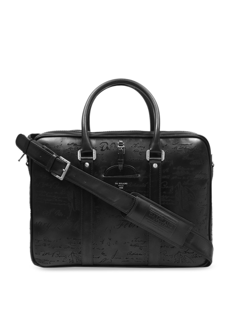 

Da Milano Women Black Printed Leather Laptop Bag