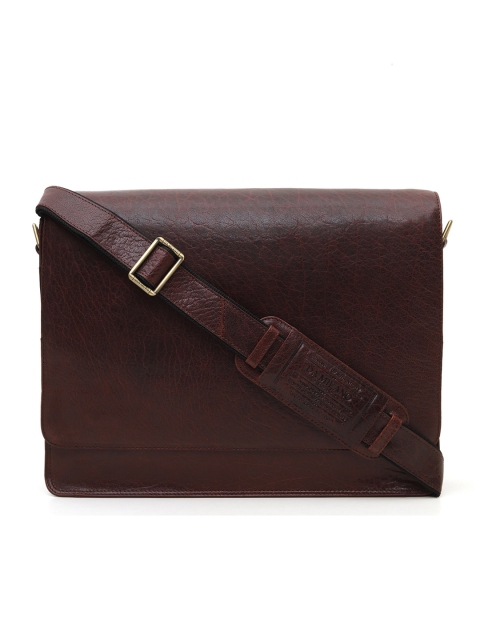 

Da Milano Women Brown Textured Genuine Leather Laptop Bag