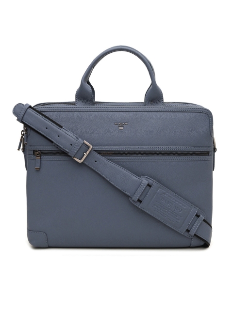 

Da Milano Solid Blue Genuine Leather Laptop Bag