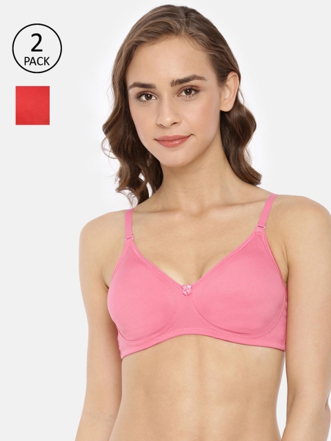 

Macrowoman W-series Pink and Red Pack of 2 Bralette Bra