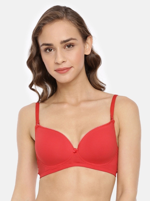 

Macrowoman W-Series Red Solid Non-Wired Lightly Padded T-shirt Bra MW1304-RED
