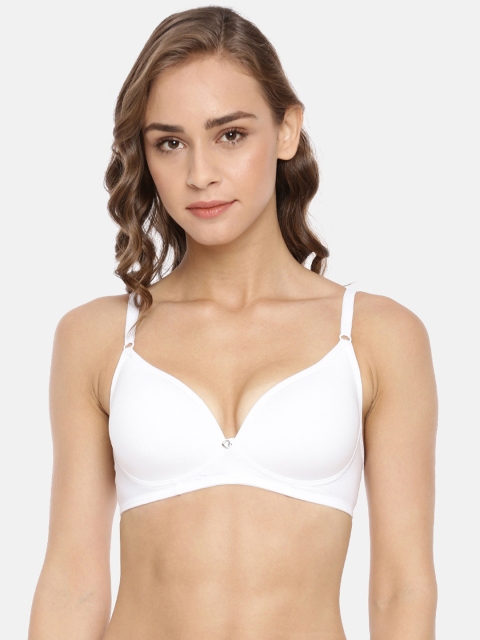 

Macrowoman W-Series White Solid Non-Wired Lightly Padded Everyday Bra MW1301