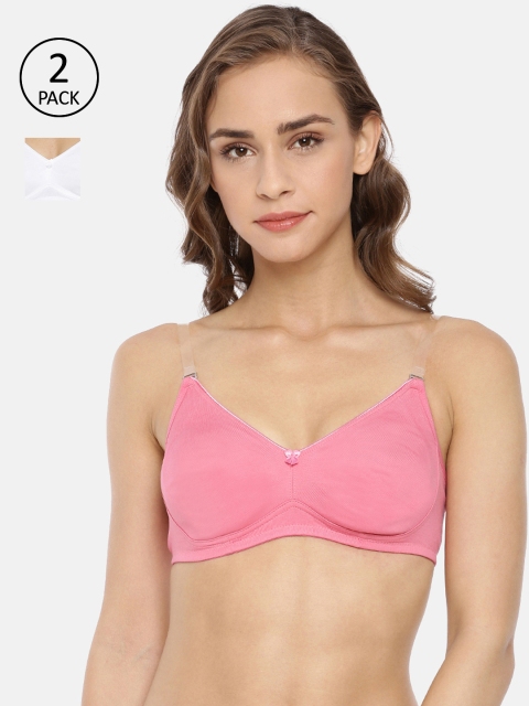 

Macrowoman W-Series White and Pink Pack of 2 Beginners Bra
