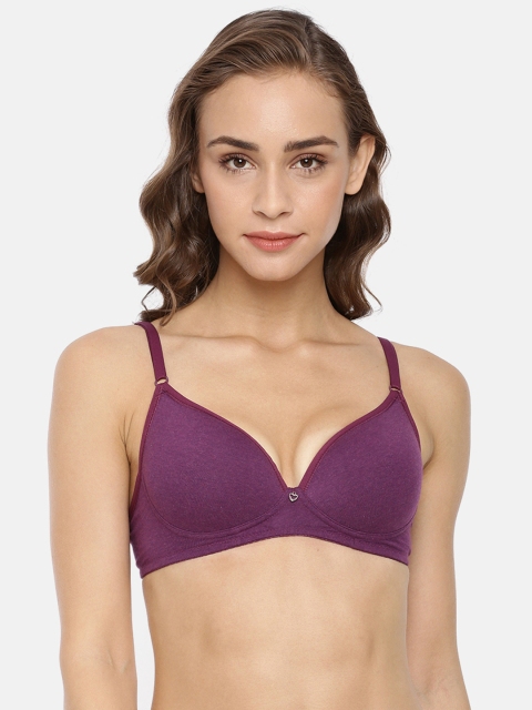 

Macrowoman W-Series Purple Solid Non-Wired Non Padded Everyday Bra MW1301