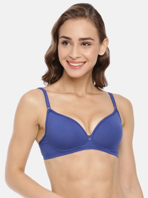 

Macrowoman W-Series Blue Solid Non-Wired Lightly Padded Everyday Bra