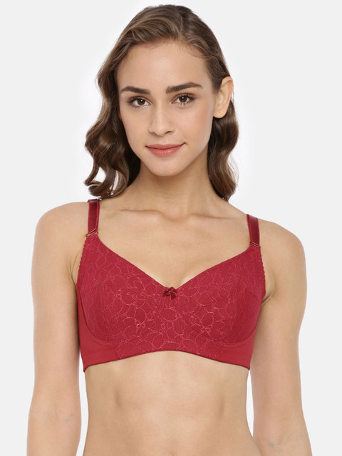 

Macrowoman W-Series Solid Maroon Everyday Bra