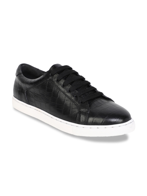 

MOURETTI Men Black Textured Sneakers