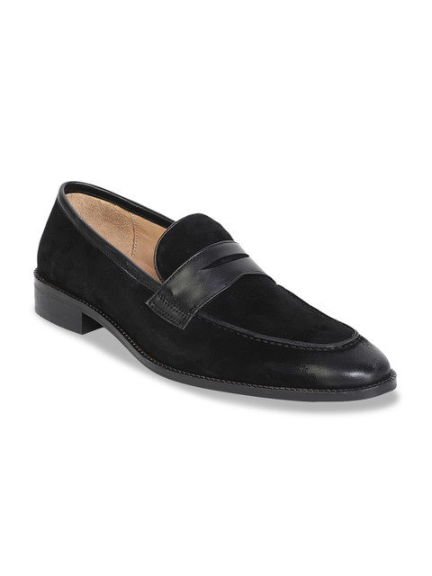

MOURETTI Men Black Suede Loafers
