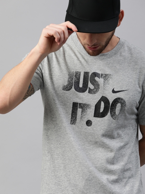 

Nike Men Grey Standard Fit Printed Round Neck Dri-FIT DFC JDI FS Training T-shirt