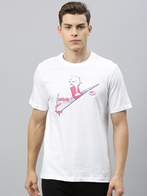 

Nike Men White Standard Fit Printed AS M NSW HBR Round Neck T-shirt