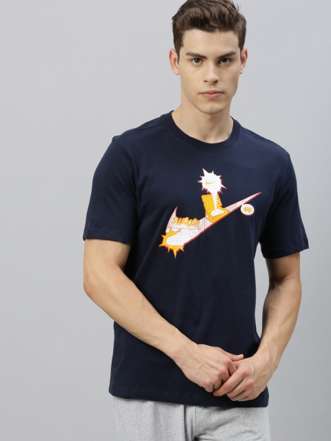 

Nike Men Navy Blue Printed AS M NSW FTWR 1 HBR Round Neck T-shirt