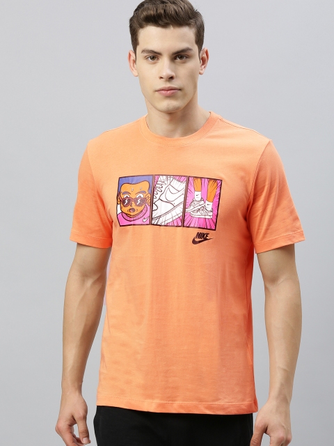 

Nike Men Orange Printed AS M NSW TEE FTWR1 Round Neck T-shirt