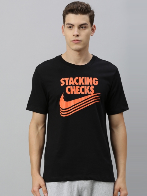 

Nike Men Black Printed Round Neck Dri-FIT AS M NK Basketball T-shirt
