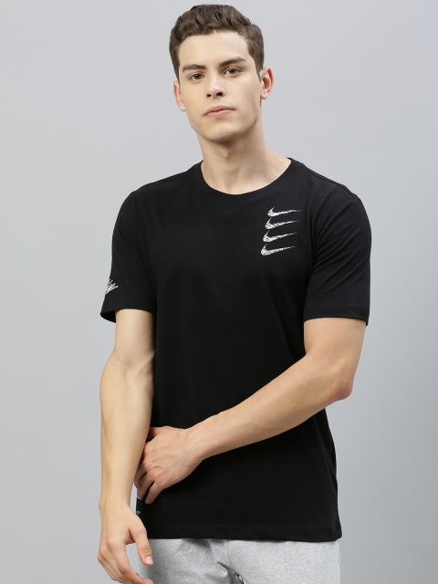 

Nike Men Black Solid Dri-FIT DFC PROJECT X Training T-shirt With Printed Detailing