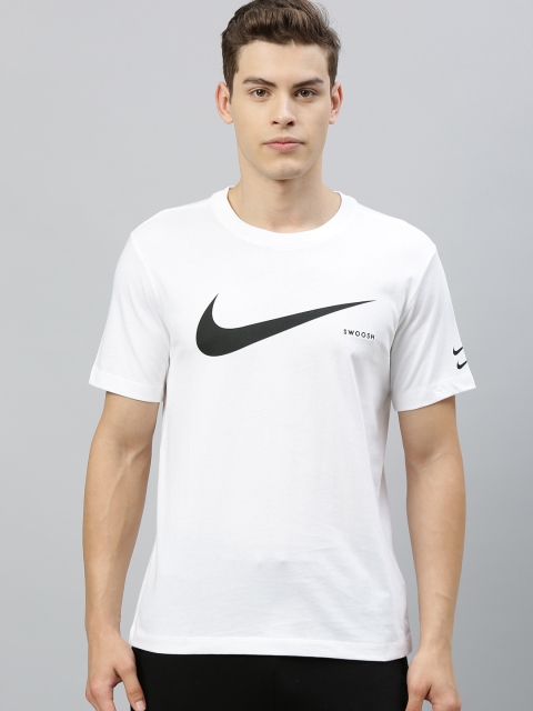 

Nike Men White Printed AS M NSW SWOOSH HBR SS Round Neck T-shirt