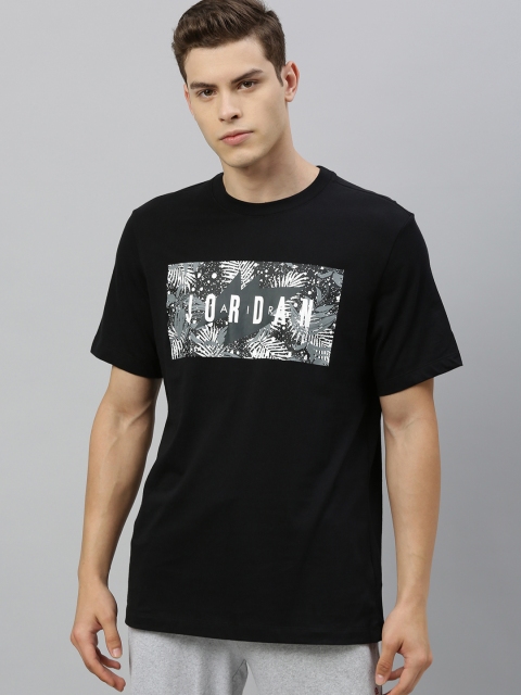 

Nike Men Black Printed M J POOLSIDE FLORAL CREW Round Neck T-shirt
