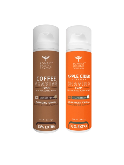 

Bombay Shaving Company Set of 2 Apple Cider Vinegar & Coffee Shaving Foam 264 g, Multi