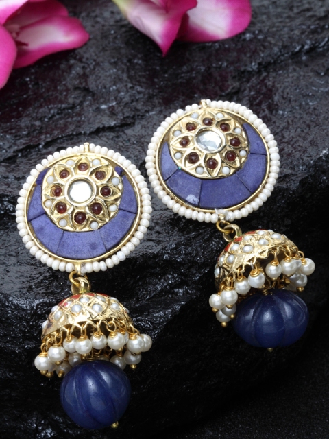 

DUGRISTYLE Blue Jhumkas Earrings