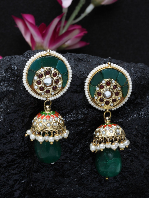 

DUGRISTYLE Green Jhumkas Earings
