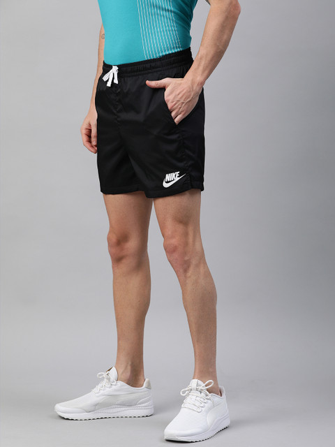 

Nike Men Black Solid Regular Fit NSW FLOW NFS Sports Shorts