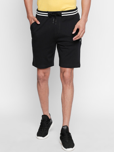 

Ajile by Pantaloons Men Black Solid Regular Fit Regular Shorts