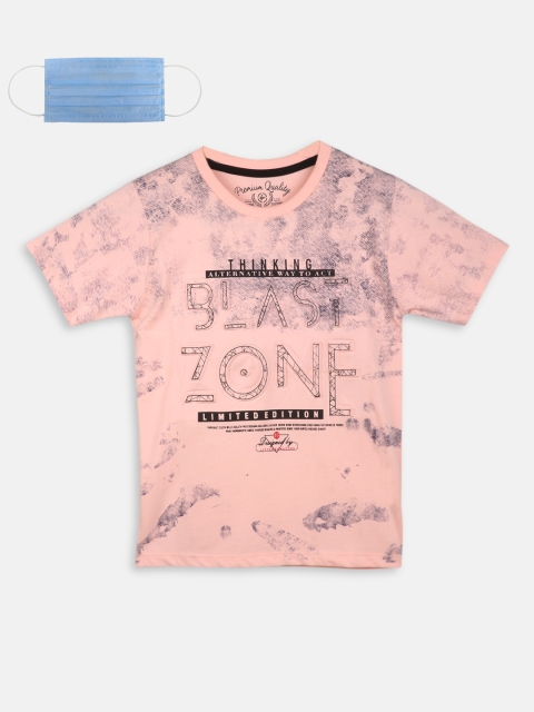 

Lil Tomatoes Boys Pink Printed Round Neck T-shirt