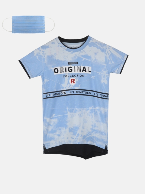 

Lil Tomatoes Boys Blue Printed Round Neck T-shirt