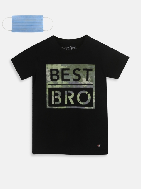 

Lil Tomatoes Boys Black Printed Round Neck T-shirt