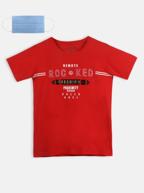 

Lil Tomatoes Boys Red Printed Round Neck T-shirt